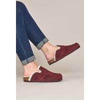 Moshulu Women's 'Zinnia' Suede Loafer Mule in Dark Red | Size: 6