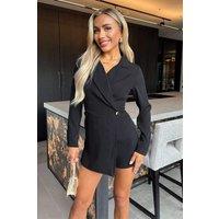 AX Paris Women's Black Long Sleeve Wrap Blazer Playsuit | Size: 6