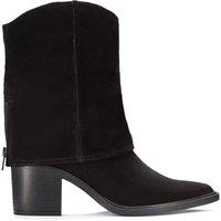 Clarks Women's Jesse Mid Black Suede Ankle Boots, Mid Calf Boots | Size: 5-Standard Fit