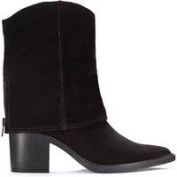 Clarks Women's Jesse Mid Black Suede Ankle Boots, Mid Calf Boots | Size: 6-Standard Fit