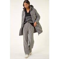 Roman Women's Diamond Quilt Padded Coat in Grey | Size: 10