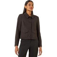 Roman Women's Smart Buttoned Pocket Jacket in Black | Size: 16