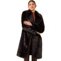 Roman Women's Premium Faux Fur Coat in Black | Size: 16