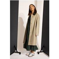 PixieGirl Women's Petite Faux Leather Car Coat in Stone | Size: 10