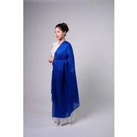 Silk and Bears Women's Royal Blue Silk Scarf - Hand-Dyed Mulberry Silk Shawl Wrap, Wedding Guest & Evening Cover Up | Size: 10-12