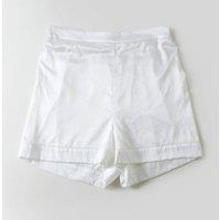 Soft Strokes Silk Women's Silk High Waist Shorts - White | Size: 12