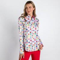 CLAUDIO LUGLI Women's Colour Codes Print Shirt in White | Size: 8