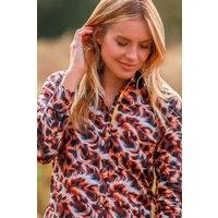 CLAUDIO LUGLI Women's Jaguar Skin Print Shirt in Yellow | Size: 14