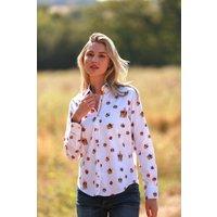 CLAUDIO LUGLI Women's The Crown Print Shirt in White | Size: 12