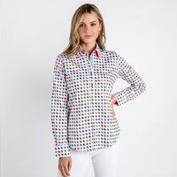 CLAUDIO LUGLI Women's Golf Balls Print Shirt in White | Size: 14