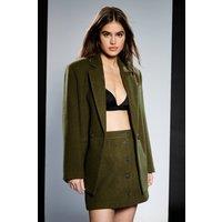 RUNWAY 1.8.1.8 Women's Wool Mix Mini Skirt in Olive | Size: 10