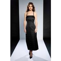 RUNWAY 1.8.1.8 Women's Strapless Stud Detail Midi Dress in Black | Size: 10