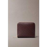 Calvin Klein Women's All Over Pattern Square Zip Around Fudge in Brown