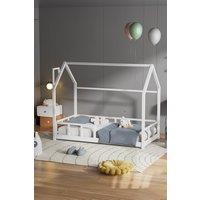 Living and Home 167cm W x 87cm D Wooden Kid's Bed with House Frame in White | Size: 167 cm W x 87 cm D