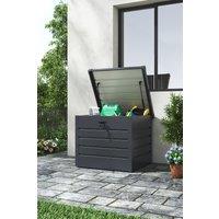 Garden Sanctuary 200L Metal Outdoor Garden Storage Box Lockable in Dark Grey