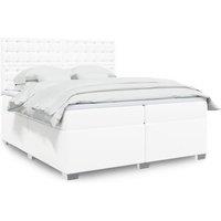 Berkfield Home Box Spring Bed with Mattress White 200x200 cm Faux Leather