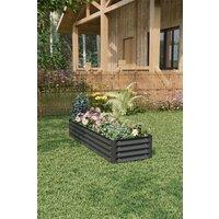Living and Home Galvanized Steel Raised Garden Bed, Black | Size: XL