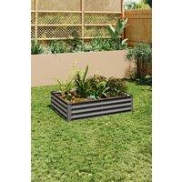 Living and Home Galvanized Steel Raised Garden Bed, Grey | Size: XL
