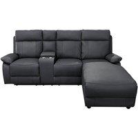 DS Living Sorento Recline Left Hand Corner Leather 3 Seater Sofa in Black