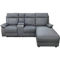 DS Living Sorento Recline Left Hand Corner Leather 3 Seater Sofa in Grey