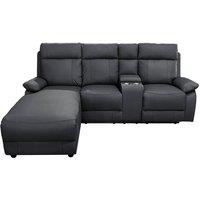 DS Living Sorento Recline Right Hand Corner Leather 3 Seater Sofa in Black