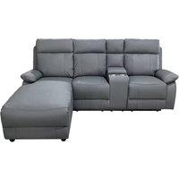 DS Living Sorento Recline Right Hand Corner Leather 3 Seater Sofa in Grey
