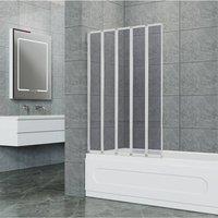 Living and Home 5-Fold Grey Glass Shower Screen