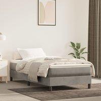 Berkfield Home Bed Frame without Mattress Light Grey 90x200 cm Velvet
