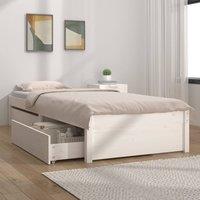 Berkfield Home Bed Frame with Drawers White 75x190 cm Small Single