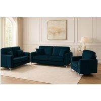 Somnior Regency 3+2+1 Seater Sofa Set Plush Velvet - Manufactured in the UK in Navy | Size: 3 Seater