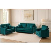 Somnior Regency 3+2+1 Seater Sofa Set Plush Velvet - Manufactured in the UK in Teal | Size: 3 Seater