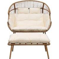 Artemis Home Cocona 2 Seat Standing Egg Chair & Stool in Cream
