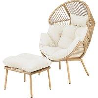 Artemis Home Nestara Standing Egg Chair & Stool in Cream