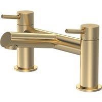 Balterley Bathroom Deck-Mounted Bath Filler with Brushed Brass Finish, 228 mm in Metallics
