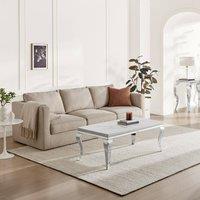 FurnitureboxUK Skye Rectangular White Marble Glass & Metal Coffee Table