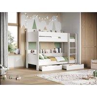 Flair Eddie Storage Bunk Bed in White | Size: Single