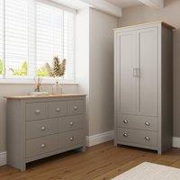 GFW Lancaster 2 Piece Bedroom Furniture Set in Grey