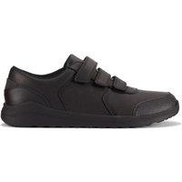 Clarks Daze Step 2 Youth Black Leather Riptape, School Shoes | Size: 6-Standard Fit