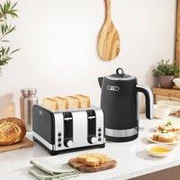 HOMCOM Kettle & Toaster Set with 3000W Rapid Boil, 4 Slice Toaster, Black
