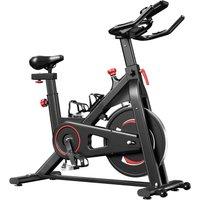 Dprodo Exercise Bike with Silent Belt Drive, Heavy Flywheel in Black
