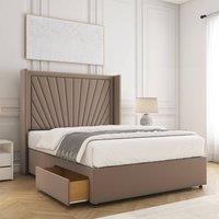 BSSPOKE Alina Divan Bed Plush Velvet 54Headboard 2Drawers Footend No Mattress in Bronze | Size: Super King