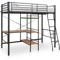 Berkfield Home Bunk Bed with Table Frame Grey Metal 90x200 cm
