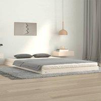 Berkfield Home Bed Frame without Mattress White 120x200 cm Solid Wood Pine | Size: Small Double