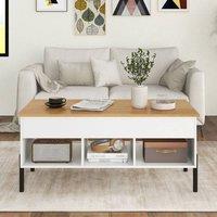 Costway Lift Top Coffee Table Central Table w/Lifting Tabletop in White