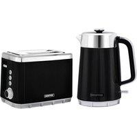 Geepas Arcus Collection 1.7L Kettle & Toaster Set 3000W Rapid Boil, Strix Technology, 7 Browning Levels in Black