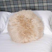 Native Natural Beige Round Sheepskin Cushion | Size: Double
