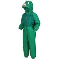 Regatta Mudplay Animal Hooded Waterproof All in One Puddle Suit in Bright Green | Size: 6-12 m