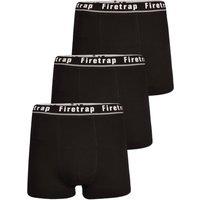 Firetrap Men's 3 Pack Cotton Stretch Boxers with Logo Waistband in Black | Size: XL