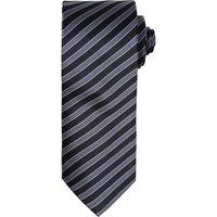Premier Men's Double Stripe Pattern Formal Business Tie in Black