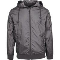 Build Your Brand Men's Wind Runner Jacket in Dark Grey | Size: Medium